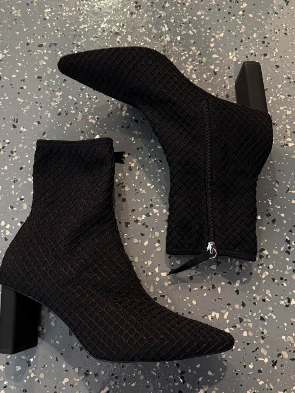 Zara black lace up boots with a chunky heel